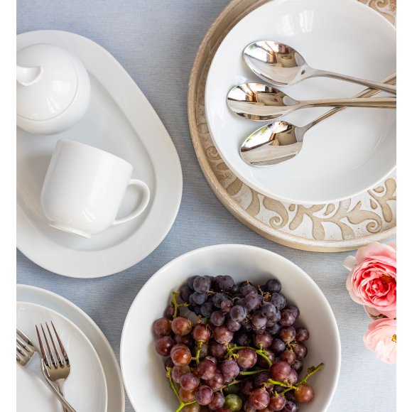 LUBIANA HOME Serwis obiadowo kawowy 40 el / 6 osób | biała porcelana