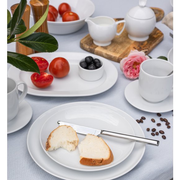 LUBIANA HOME Serwis obiadowo kawowy 40 el / 6 osób | biała porcelana