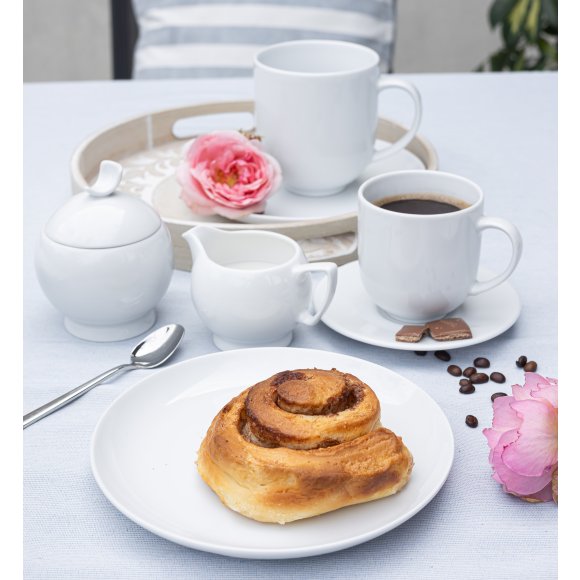 LUBIANA HOME Serwis obiadowo kawowy 40 el / 6 osób | biała porcelana