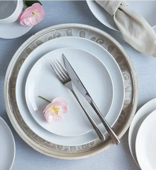 LUBIANA HOME Serwis obiadowo kawowy 40 el / 6 osób | biała porcelana