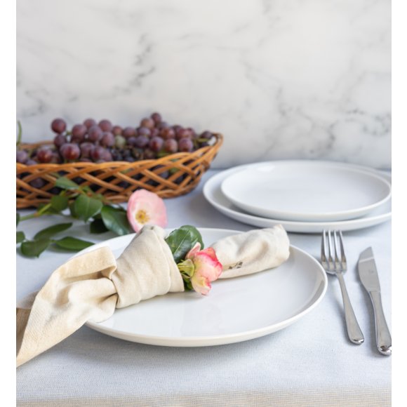 LUBIANA HOME Serwis obiadowo kawowy 40 el / 6 osób | biała porcelana
