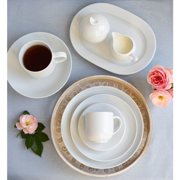 LUBIANA HOME Serwis obiadowo kawowy 76 el / 12 osób | biała porcelana