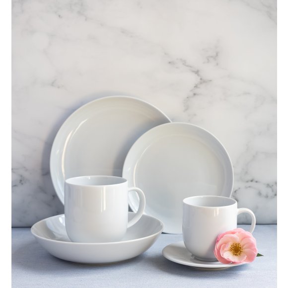 LUBIANA HOME Serwis obiadowo kawowy 76 el / 12 osób | biała porcelana