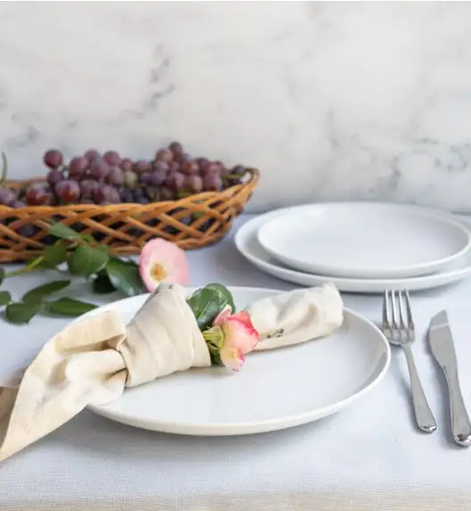 LUBIANA HOME Serwis obiadowo kawowy 76 el / 12 osób | biała porcelana