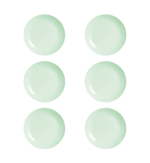 LUMINARC DIWALI PARADISE GREEN 6x Talerz deserowy 19 cm / szkło
