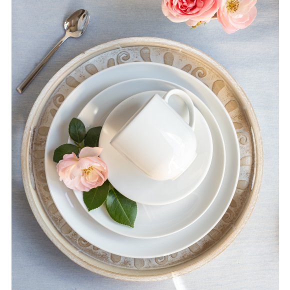 LUBIANA HOME Serwis obiadowo kawowy 112 el / 18 osób | biała porcelana