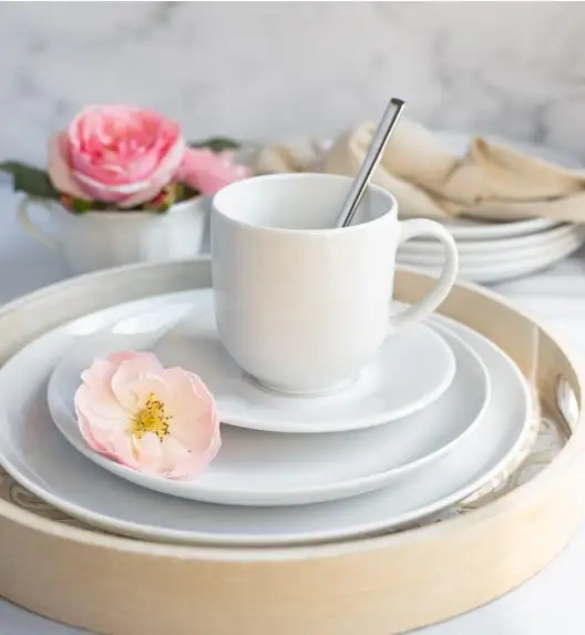 LUBIANA HOME Serwis obiadowo kawowy 112 el / 18 osób | biała porcelana