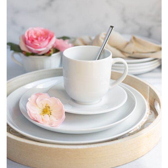 LUBIANA HOME Serwis obiadowo kawowy 112 el / 18 osób | biała porcelana