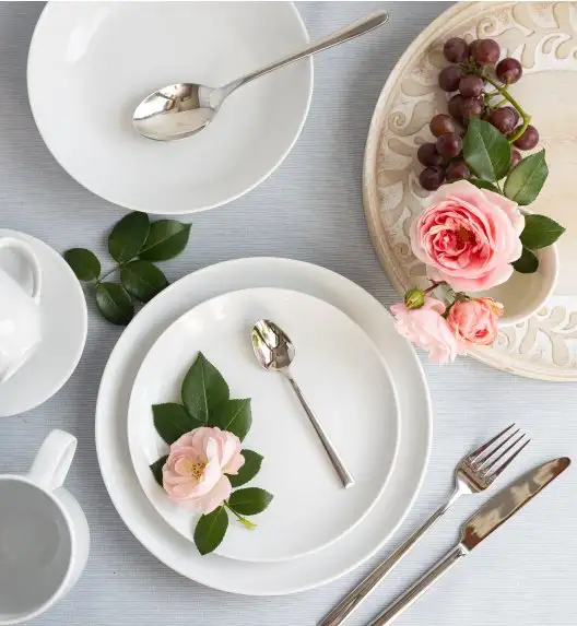 LUBIANA HOME Serwis obiadowo kawowy 112 el / 18 osób | biała porcelana