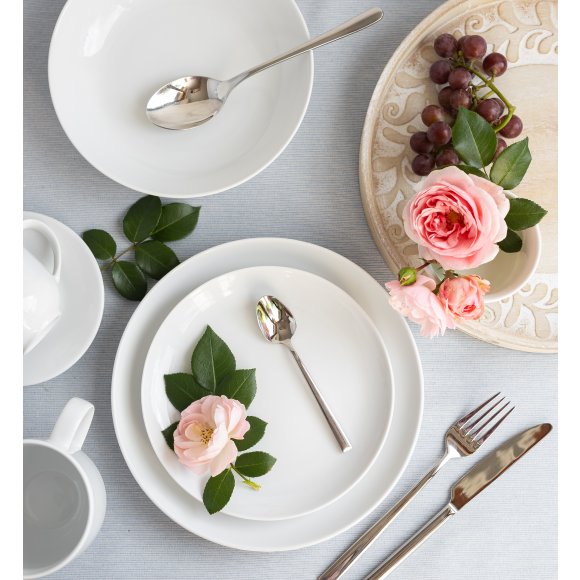 LUBIANA HOME Serwis obiadowo kawowy 112 el / 18 osób | biała porcelana