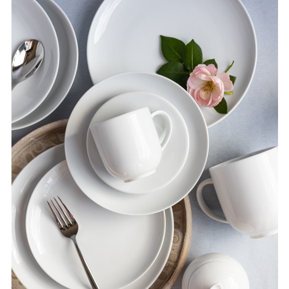 LUBIANA HOME Serwis obiadowo kawowy 112 el / 18 osób | biała porcelana