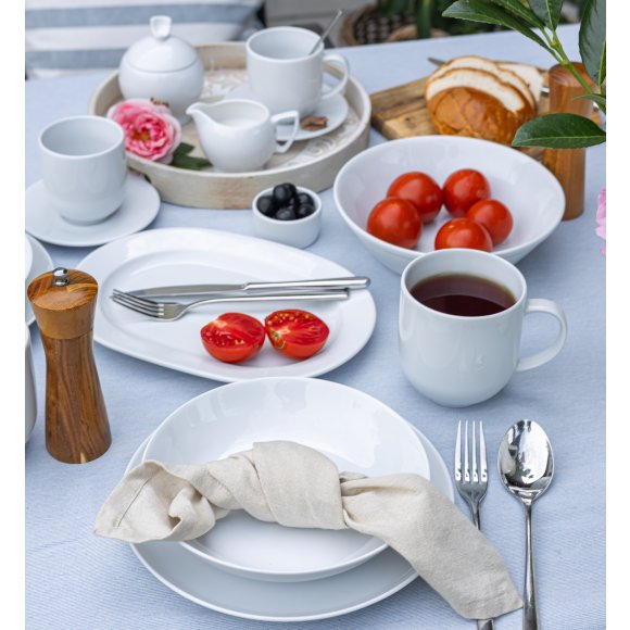 LUBIANA HOME Serwis obiadowo kawowy 112 el / 18 osób | biała porcelana