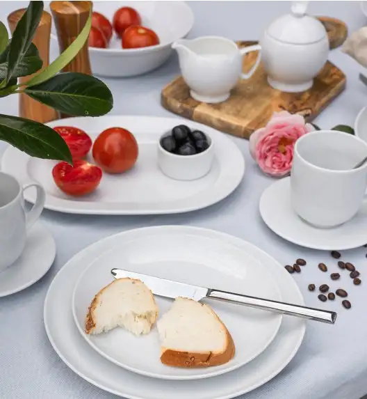 LUBIANA HOME Serwis obiadowo kawowy 112 el / 18 osób | biała porcelana