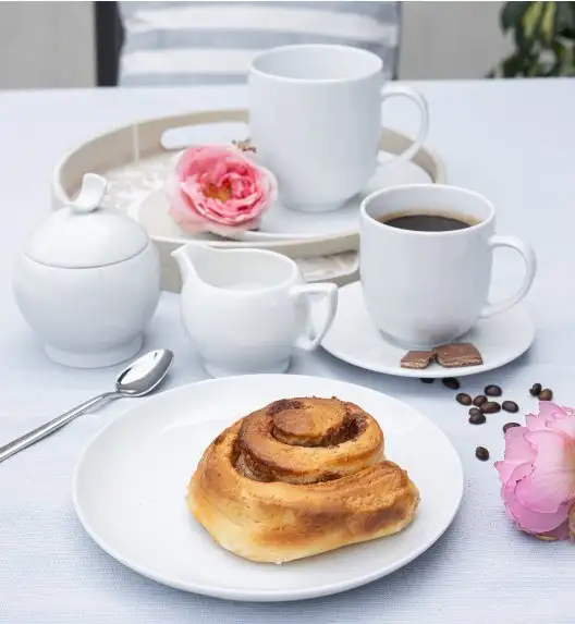 LUBIANA HOME Serwis obiadowo kawowy 152 el / 24 os | biała porcelana