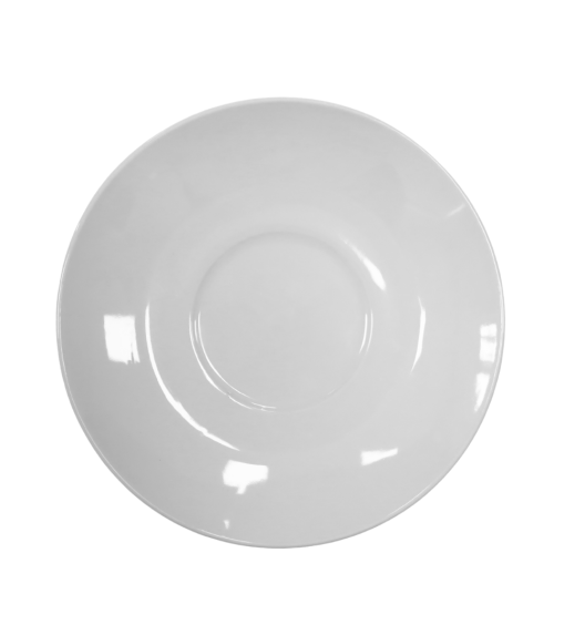 KAIA HOME BASIC Komplet 6x Filiżanka 280 ml ze spodkiem 14 cm do sztaplowania / biała ceramika