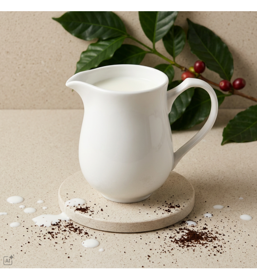 KAIA HOME BASIC Dzbanek na mleko mlecznik 300 ml / biała ceramika