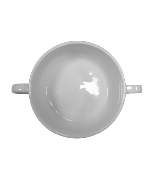 KAIA HOME BASIC Bulionówka z uszami 250 ml / 11,5 cm do sztaplowania / biała ceramika