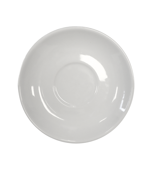 KAIA HOME BASIC Komplet 6 x Filiżanka 250 ml ze spodkiem 15 cm do sztaplowania / biała ceramika