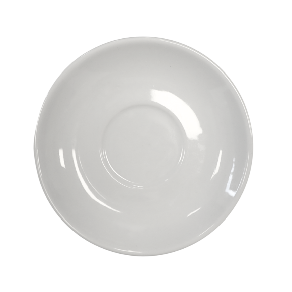 KAIA HOME BASIC Komplet 6 x Filiżanka 250 ml ze spodkiem 15 cm do sztaplowania / biała ceramika