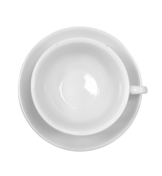 KAIA HOME BASIC Komplet 6x Filiżanka 200 ml ze spodkiem 15 cm / biała ceramika