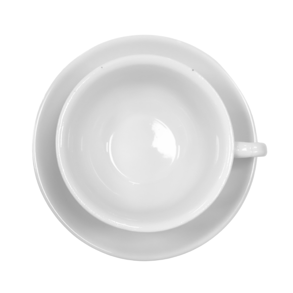 KAIA HOME BASIC Komplet 6x Filiżanka 200 ml ze spodkiem 15 cm / biała ceramika