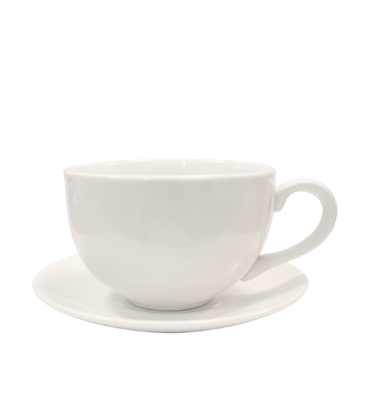 KAIA HOME AURA Komplet 6x Filiżanka 275 ml ze spodkiem 14 cm / ceramika ecru