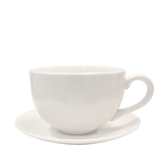 KAIA HOME AURA Komplet 6x Filiżanka 275 ml ze spodkiem 14 cm / ceramika ecru