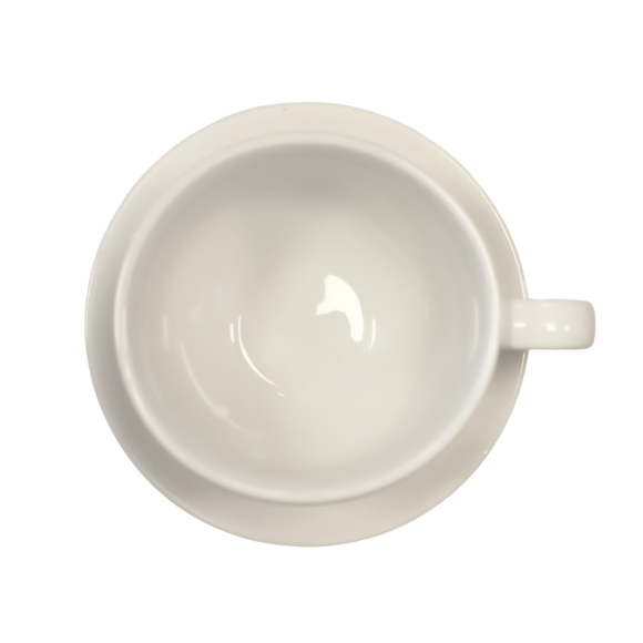 KAIA HOME AURA Komplet 6x Filiżanka 275 ml ze spodkiem 14 cm / ceramika ecru