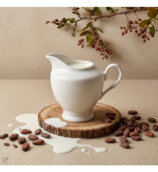 KAIA HOME Dzbanek na mleko mlecznik 250 ml / biała ceramika