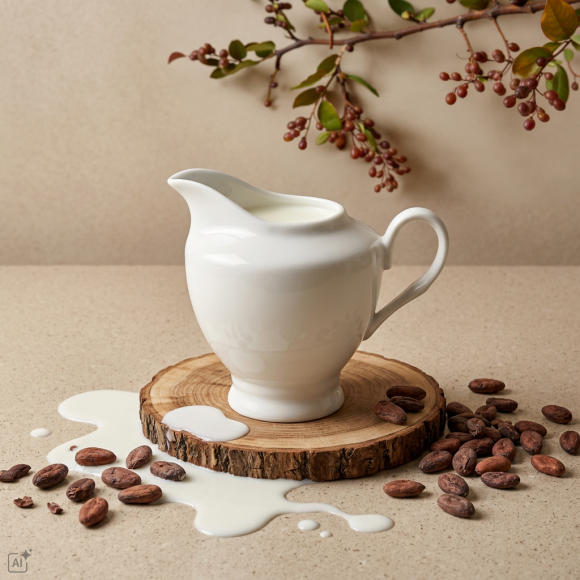 KAIA HOME Dzbanek na mleko mlecznik 250 ml / biała ceramika