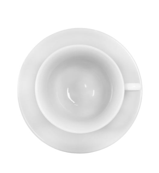 KAIA HOME Komplet 6x Filiżanka 200 ml ze spodkiem 15 cm / biała ceramika