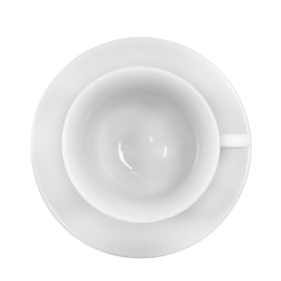 KAIA HOME Komplet 6x Filiżanka 200 ml ze spodkiem 15 cm / biała ceramika