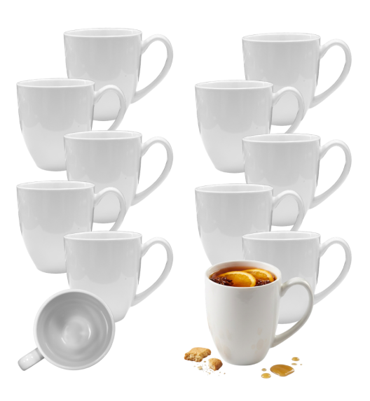 KAIA HOME BASIC 12x Kubek 400 ml biała ceramika