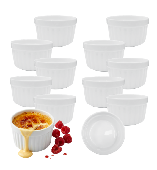 KAIA HOME BASIC 12x Czarka kokilka 200 ml / 9,5 cm biała ceramika