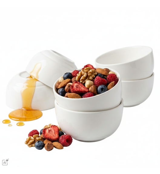 KAIA HOME AURA 6x Miska salaterka 250 ml / 10,5 cm ceramika ecru