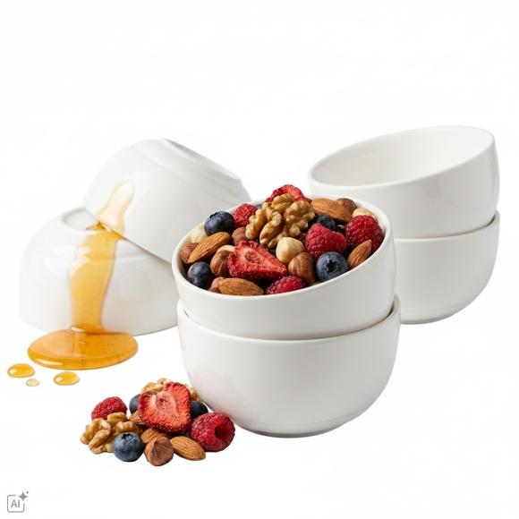 KAIA HOME AURA 6x Miska salaterka 250 ml / 10,5 cm ceramika ecru