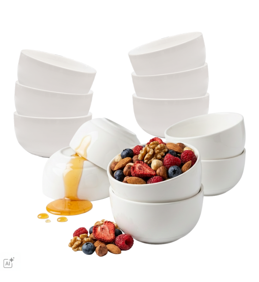 KAIA HOME AURA 12x Miska salaterka 250 ml / 10,5 cm ceramika ecru