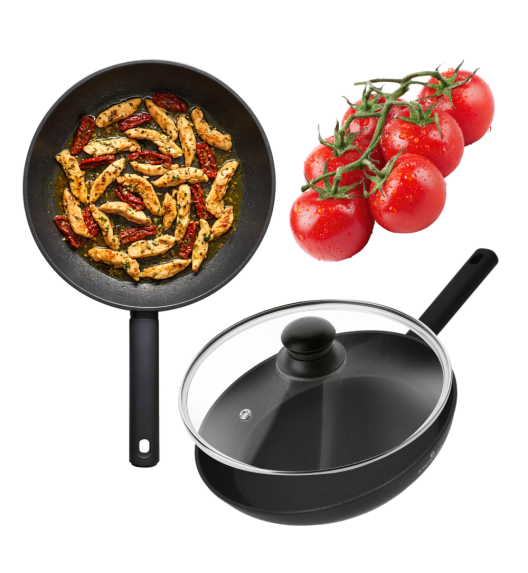 ZWIEGER VALVE Patelnia 24 cm nieprzywierająca + pokrywka uniwersalna
