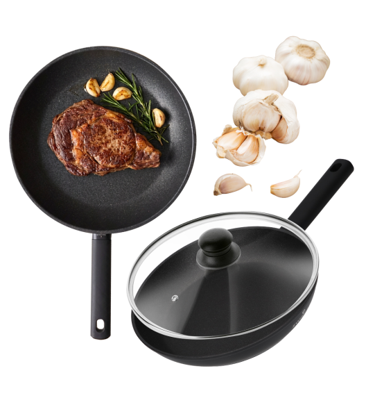 ZWIEGER VALVE BLACK Patelnia 28 cm nieprzywierająca + pokrywka uniwersalna