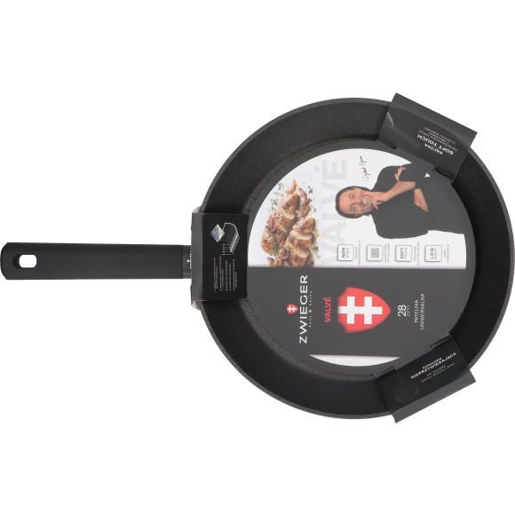 ZWIEGER VALVE Patelnia 28 cm nieprzywierająca + pokrywka 3w1