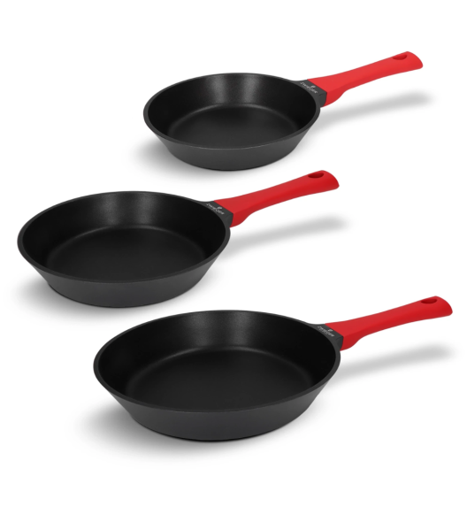 ZWIEGER OBSIDIAN Zestaw Patelni uniwersalnych 20, 24, 28 cm / TRÓJPAK / japońska powłoka nieprzywierająca DAIKIN
