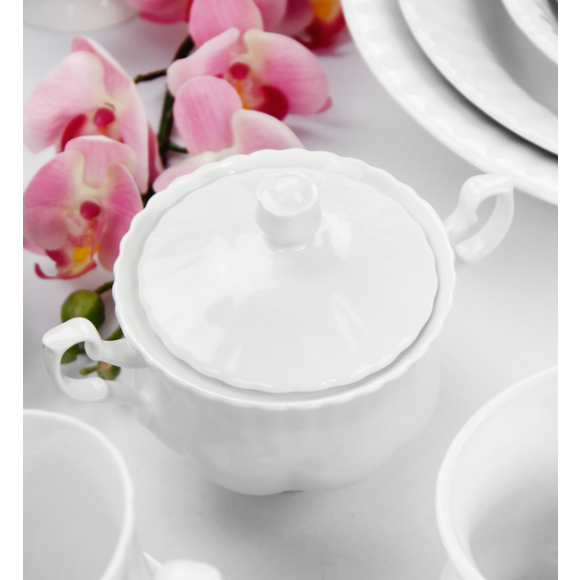 CHODZIEŻ IWONA C000 BIAŁA Cukiernica z pokrywką 300 ml / porcelana