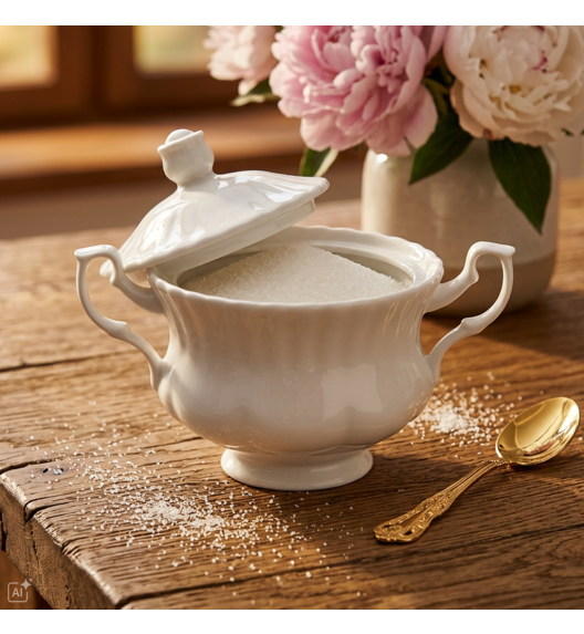 CHODZIEŻ IWONA C000 BIAŁA Cukiernica z pokrywką 300 ml / porcelana