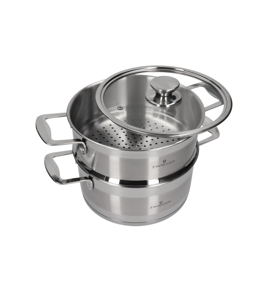 ZWIEGER CALDO Garnek 3,5 l do gotowania na parze z pokrywką 22 cm całostalowy