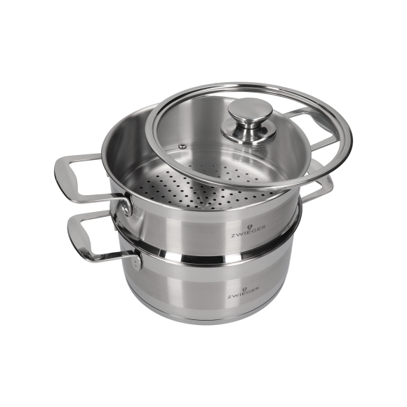 ZWIEGER CALDO Garnek 3,5 l do gotowania na parze z pokrywką 22 cm całostalowy