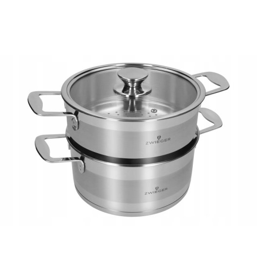 ZWIEGER CALDO Garnek 3,5 l do gotowania na parze z pokrywką 22 cm całostalowy