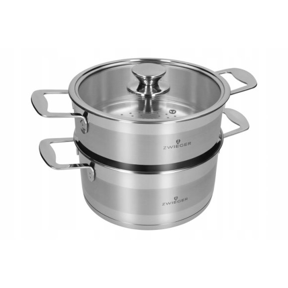 ZWIEGER CALDO Garnek 3,5 l do gotowania na parze z pokrywką 22 cm całostalowy