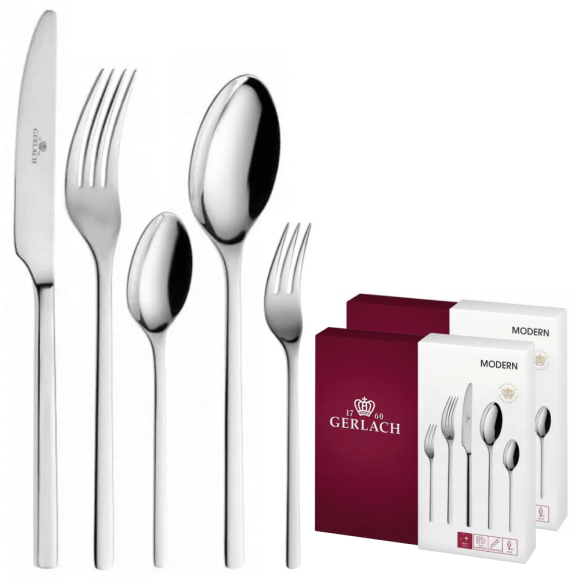 GERLACH MODERN Sztućce Komplet 60 el dla 12 osób / pudełko / połysk