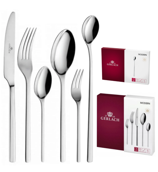 GERLACH MODERN Sztućce Komplet 36 el dla 6 osób / pudełko / połysk