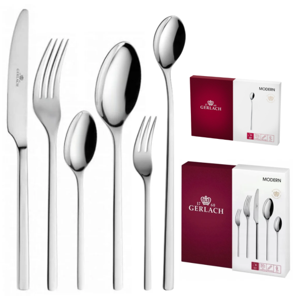 GERLACH MODERN Sztućce Komplet 36 el dla 6 osób / pudełko / połysk